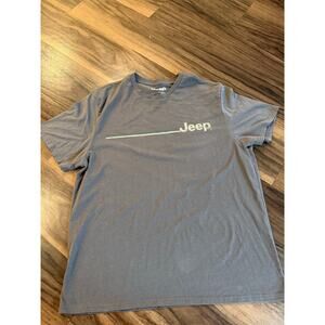 Vintage Style Jeep Graphic T-Shirt Gray Short Sleeve Outdoor Tee Size L